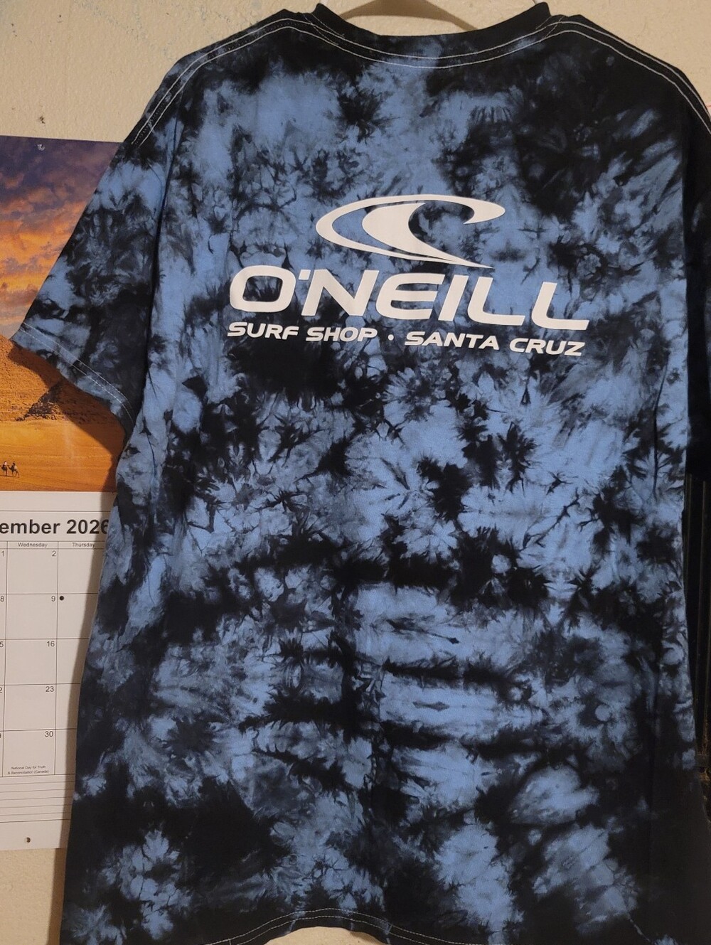 O'Neill Men's Blue and Black Tie-Dye Surf Shop T-Shirt